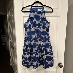 Badgley Mischka blue floral dress